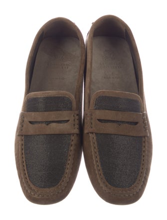 Brunello Cucinelli Monili Suede Loafers