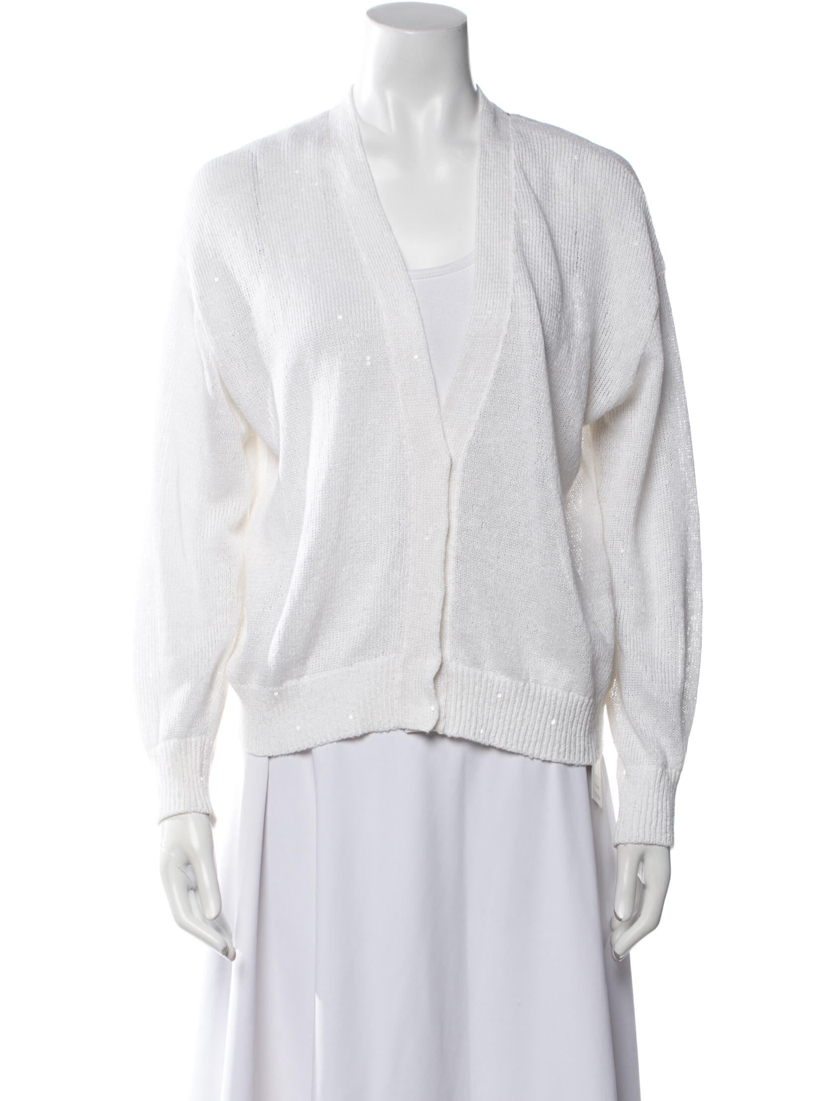 Brunello Cucinelli V-Neck Long Sleeve Blouse