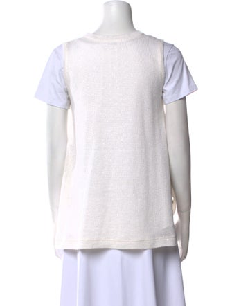 Brunello Cucinelli Linen V-Neck Top