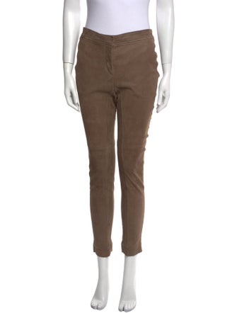 Brunello Cucinelli Leather Skinny Leg Pants
