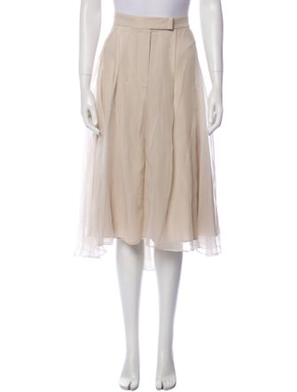Brunello Cucinelli Silk Midi Length Skirt