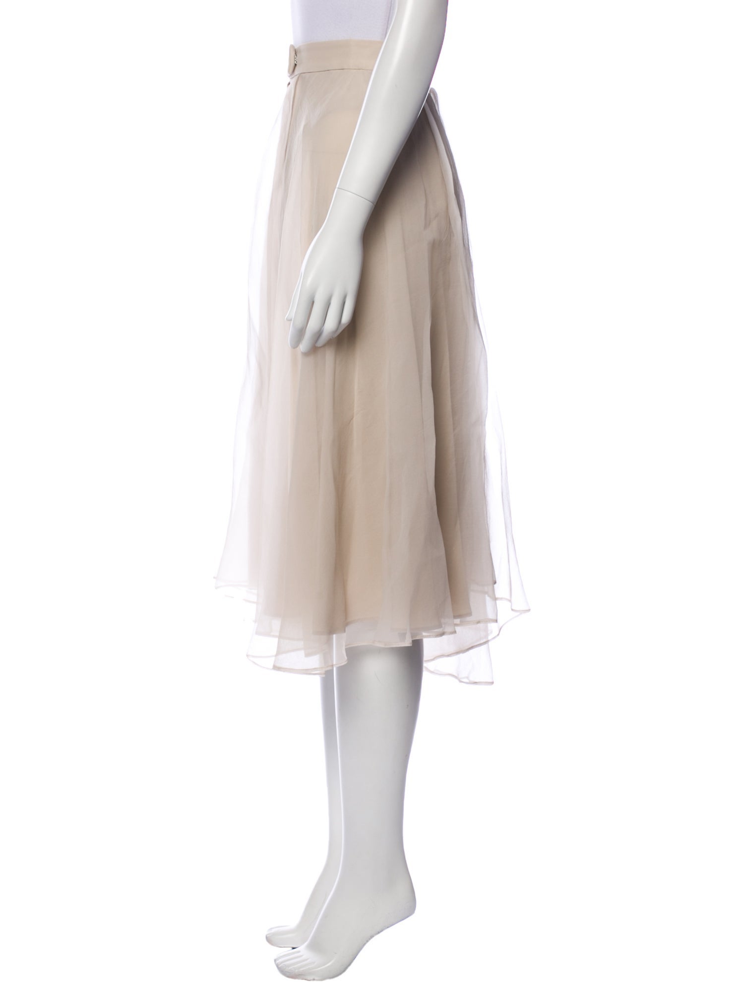 Brunello Cucinelli Silk Midi Length Skirt