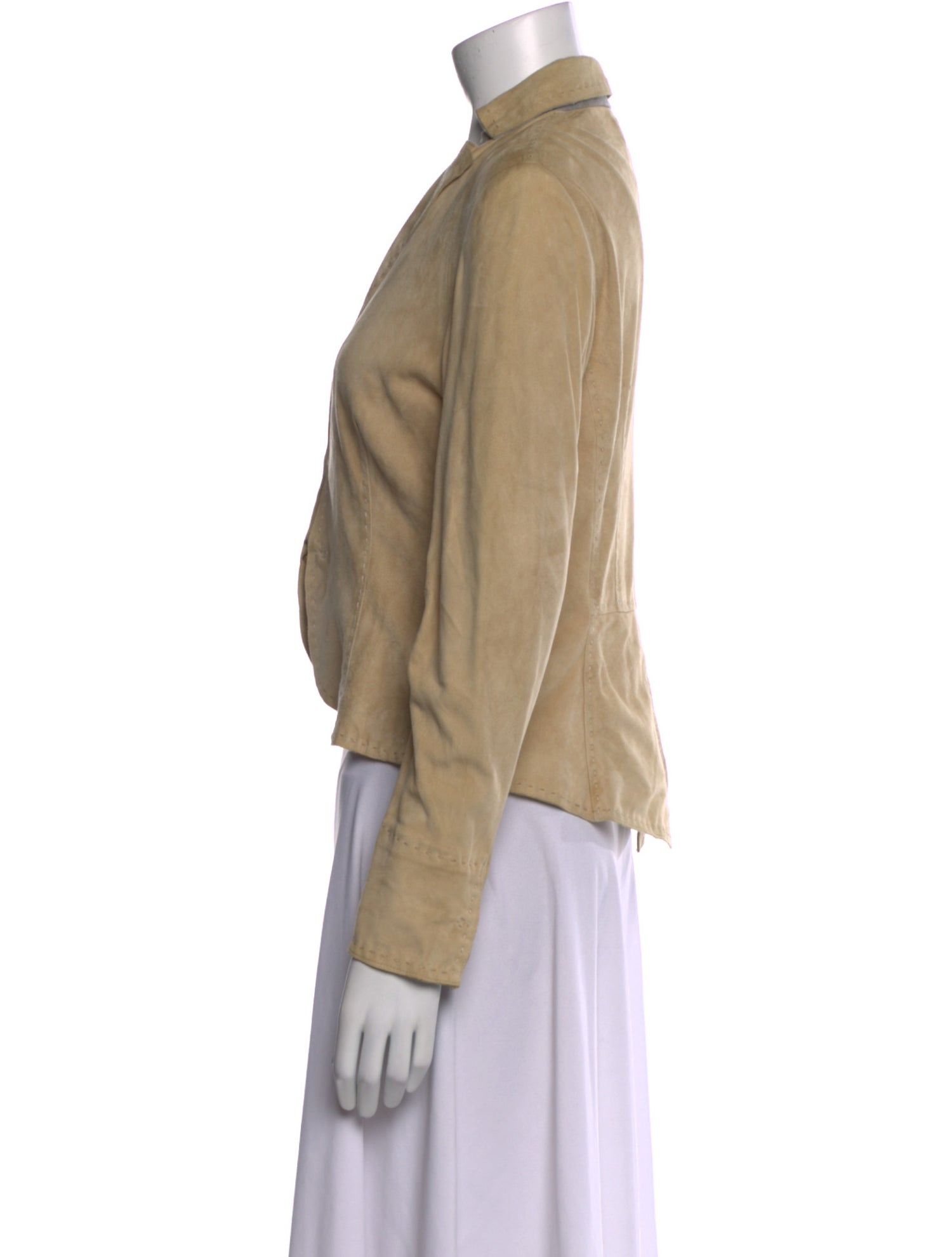 Brunello Cucinelli Leather V-Neck Crop Top