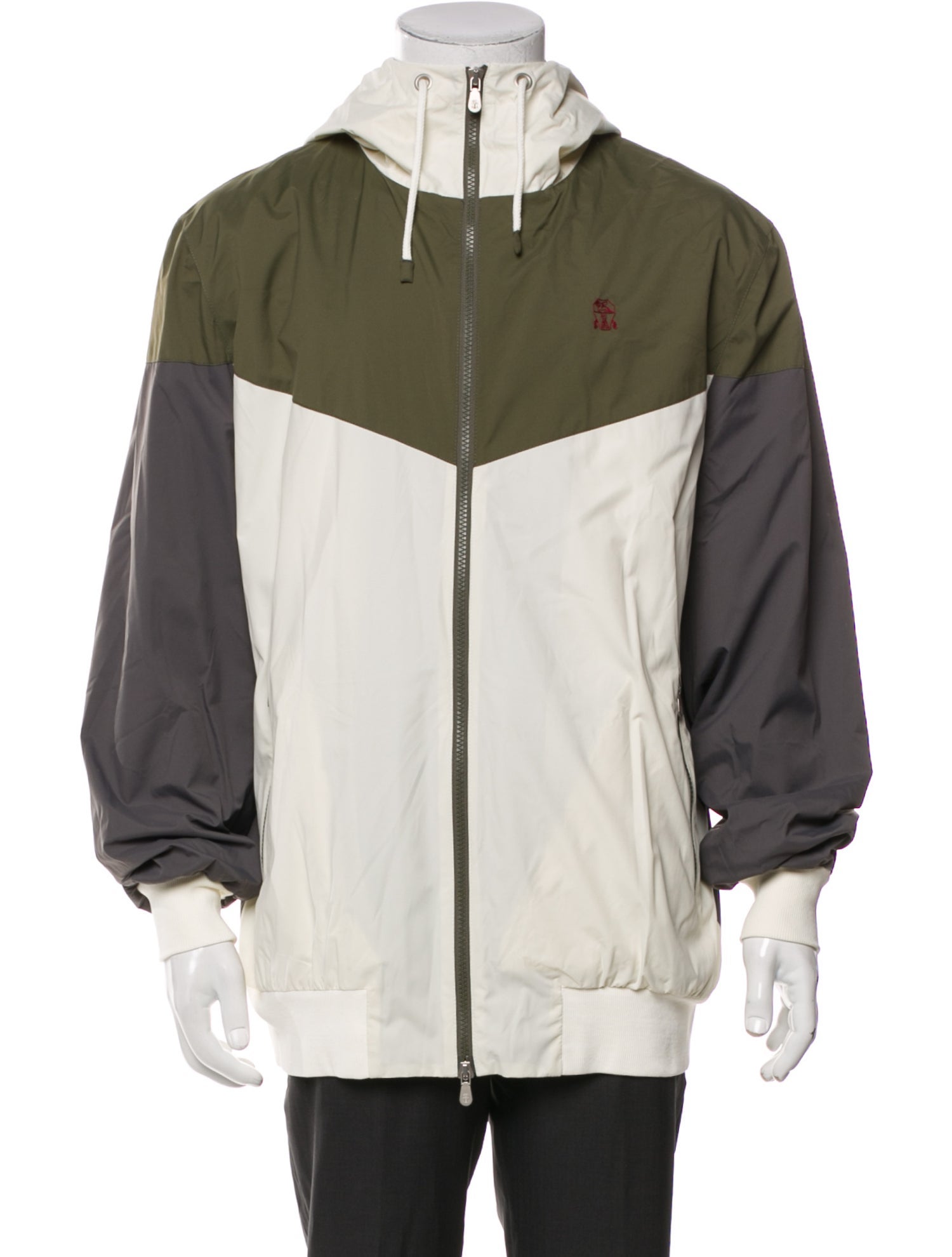 Brunello Cucinelli Colorblock Pattern Windbreaker