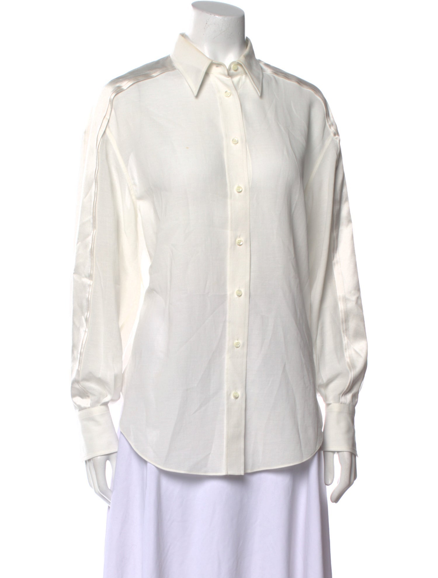 Brunello Cucinelli Long Sleeve Button-Up Top