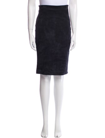 Brunello Cucinelli Leather Knee-Length Skirt