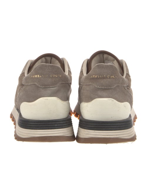 Brunello Cucinelli Suede Colorblock Pattern Sneakers