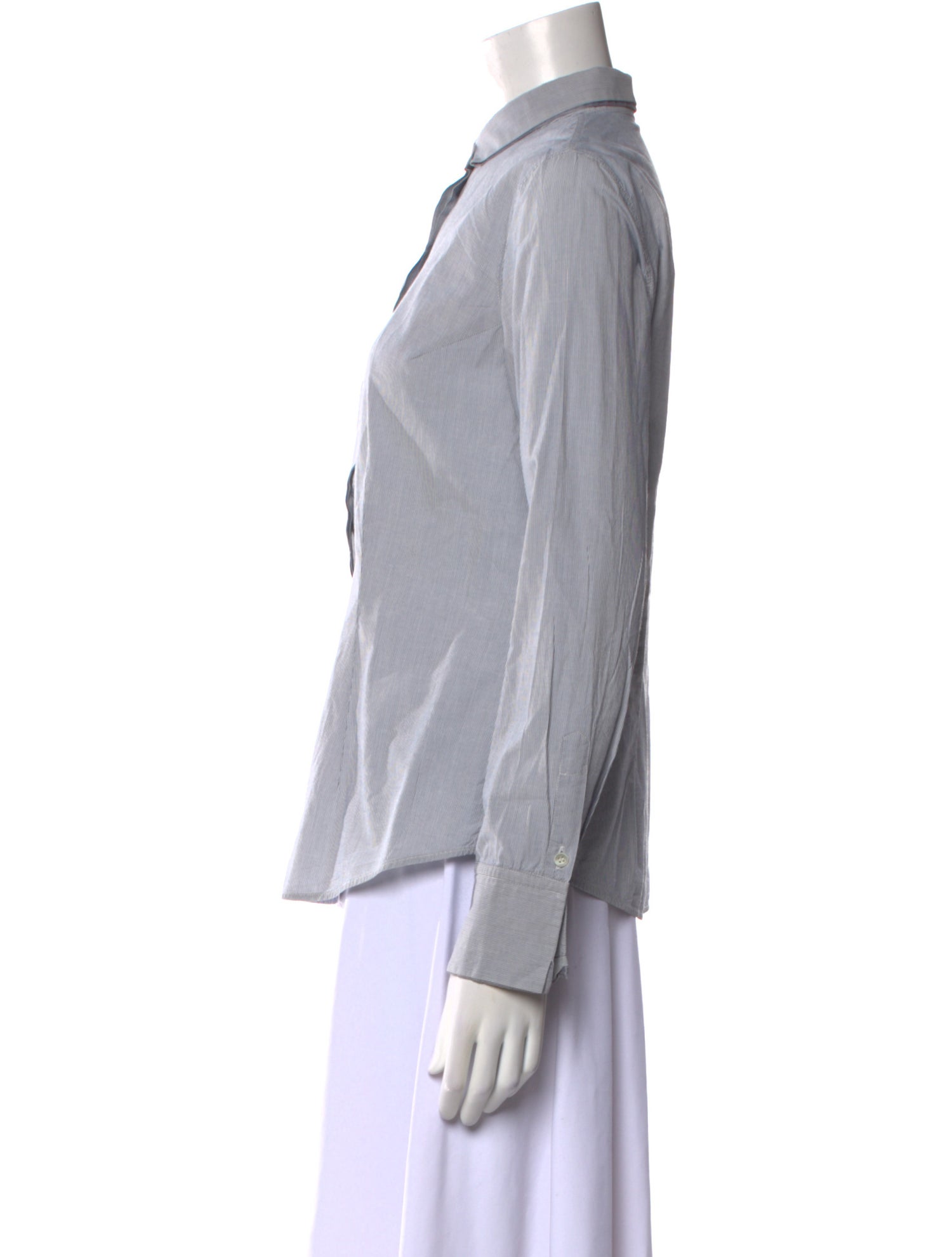 Brunello Cucinelli Long Sleeve Button-Up Top