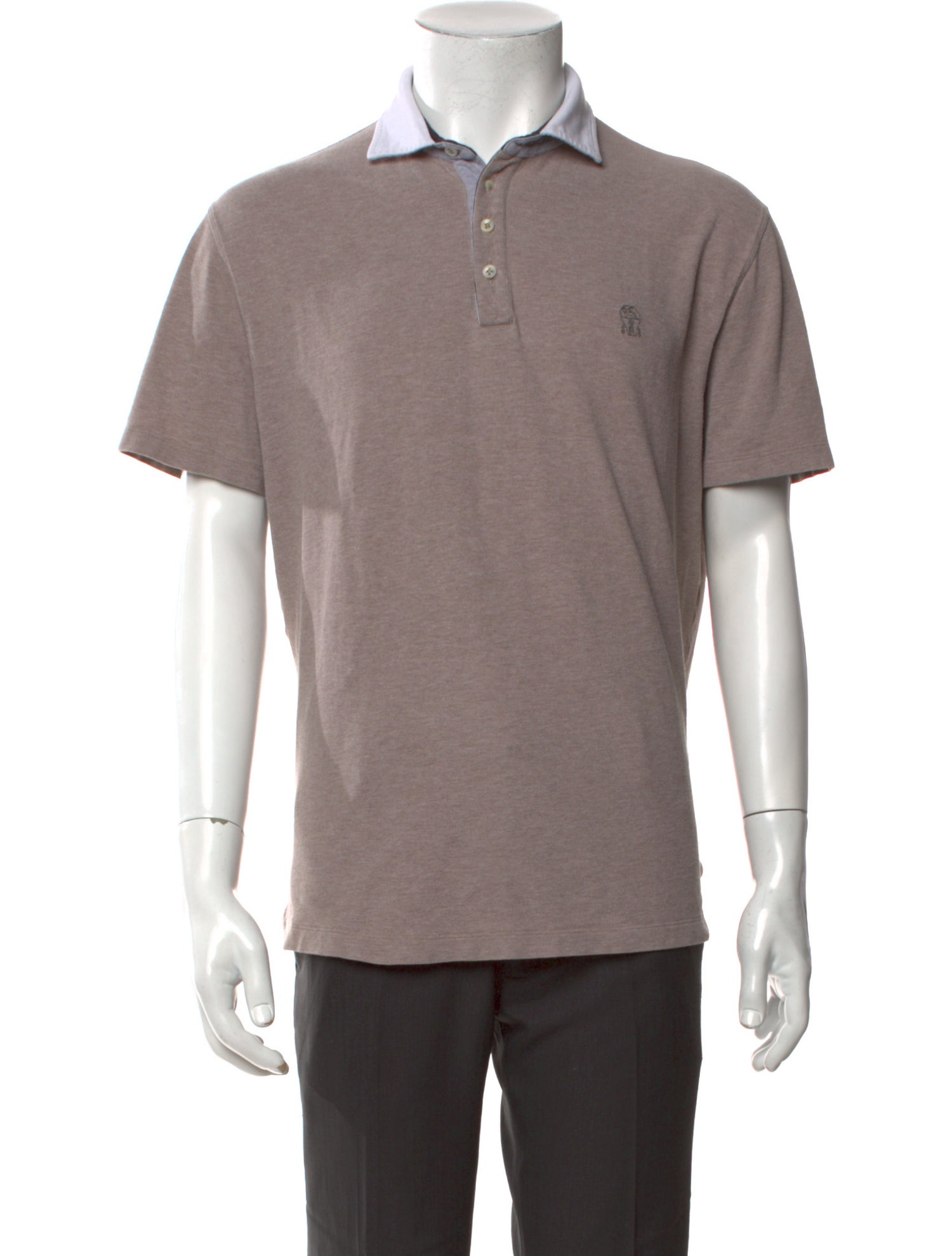 Brunello Cucinelli Monili Collar Polo Shirt