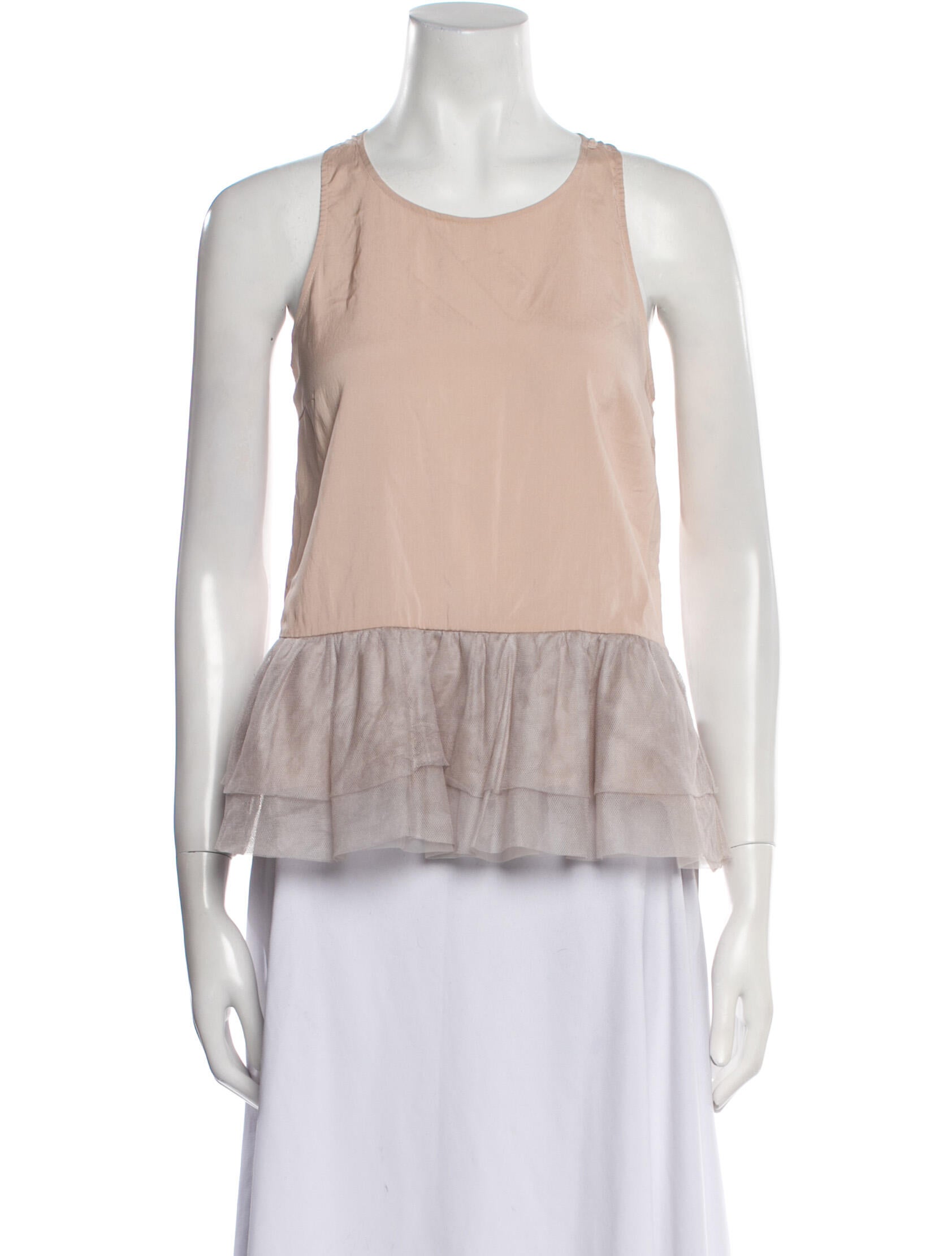 Brunello Cucinelli Silk Scoop Neck Top