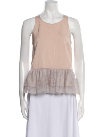 Brunello Cucinelli Silk Scoop Neck Top