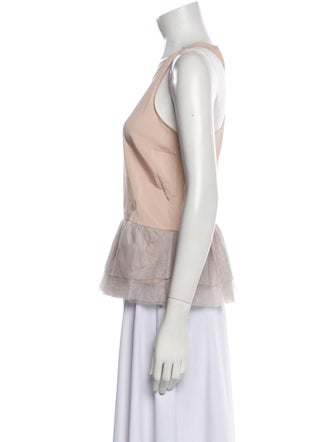 Brunello Cucinelli Silk Scoop Neck Top