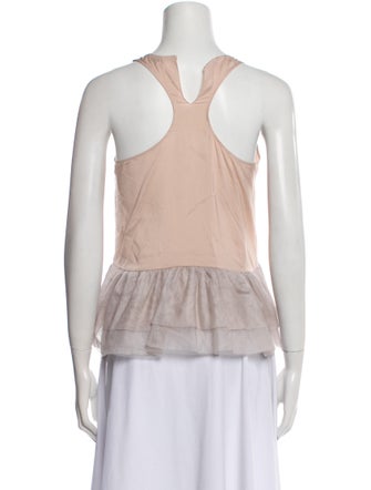 Brunello Cucinelli Silk Scoop Neck Top