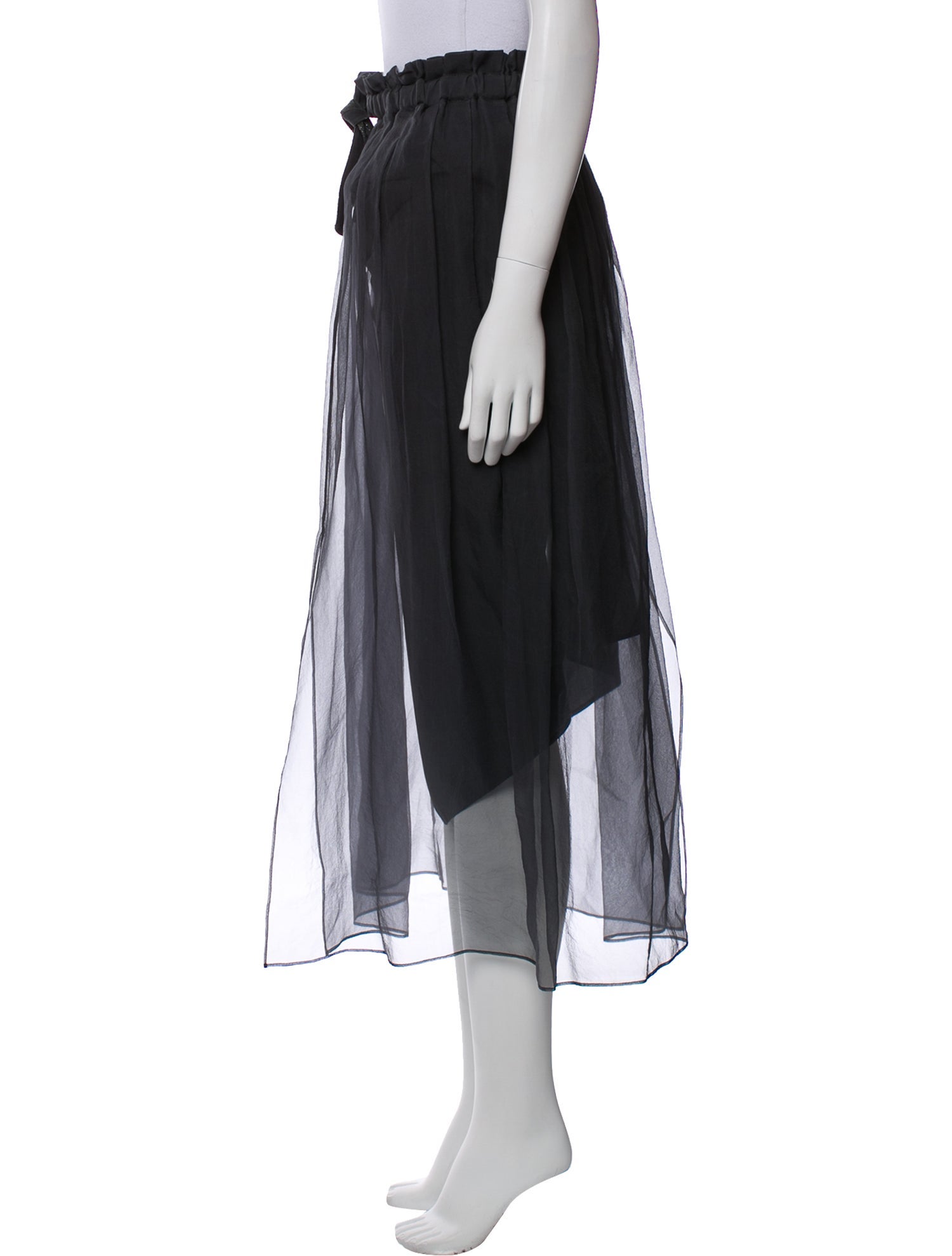 Brunello Cucinelli Silk Midi Length Skirt