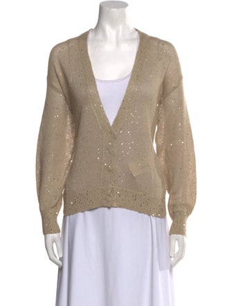 Brunello Cucinelli Linen V-Neck Sweater