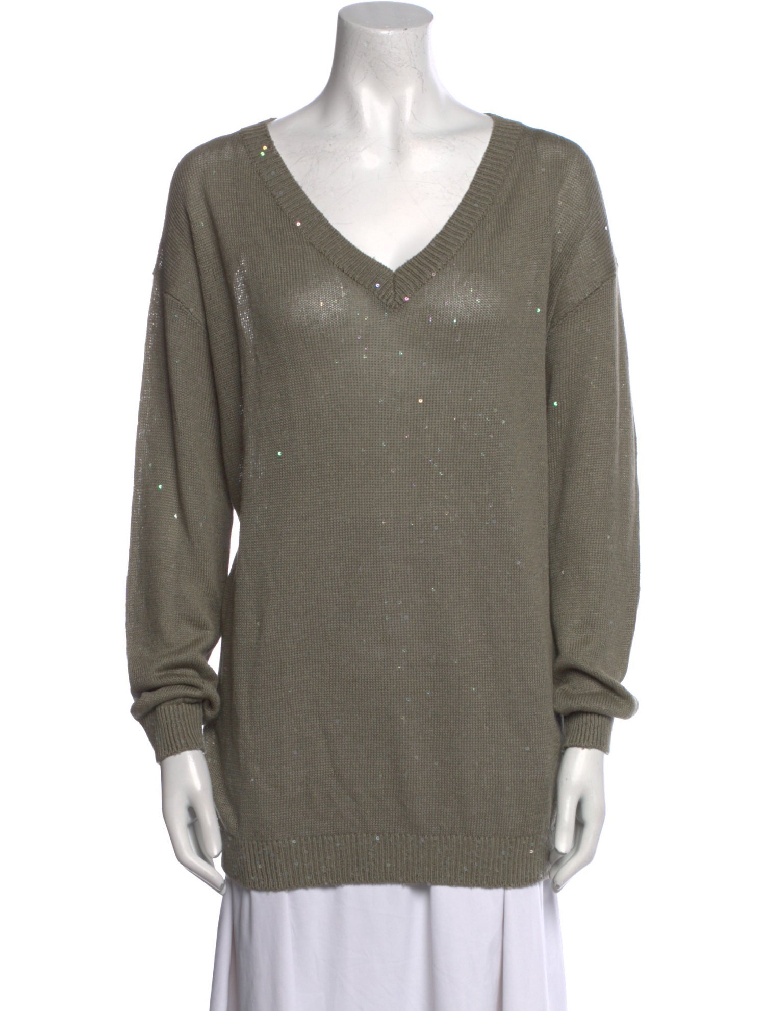 Brunello Cucinelli Linen V-Neck Top w/ Tags
