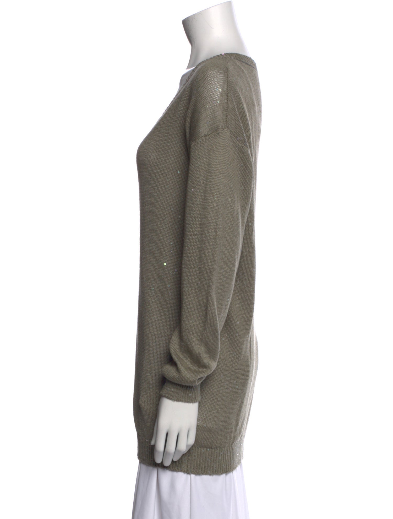 Brunello Cucinelli Linen V-Neck Top w/ Tags