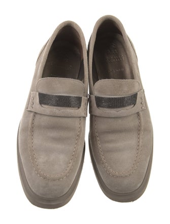 Brunello Cucinelli Monili Suede Loafers