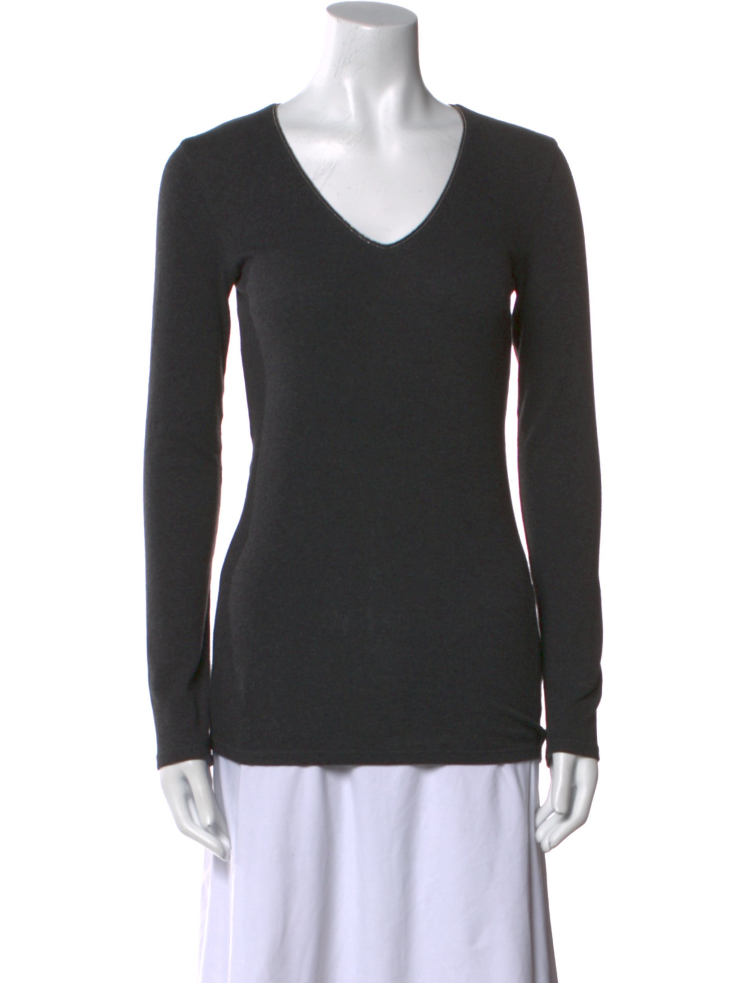 Brunello Cucinelli V-Neck Long Sleeve Top