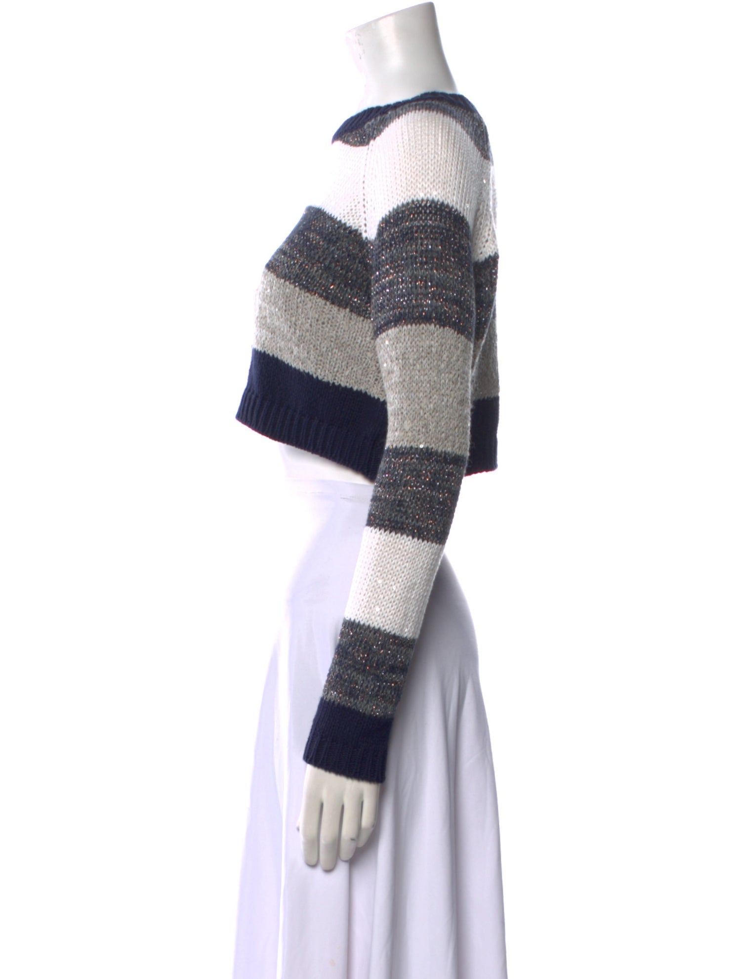 Brunello Cucinelli Striped Bateau Neckline Sweater