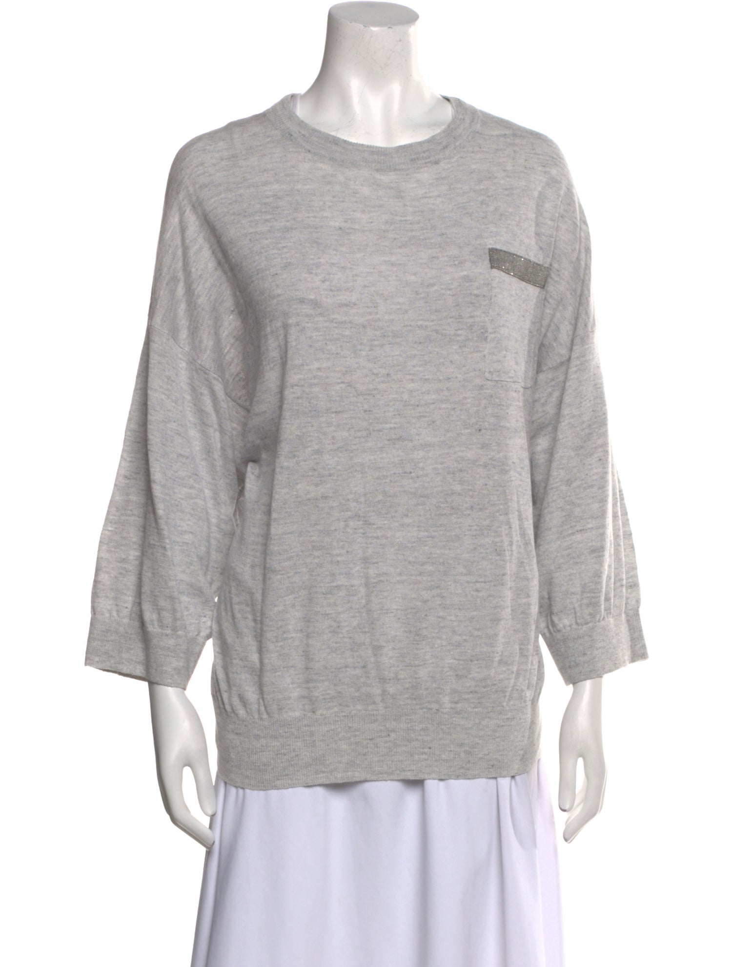 Brunello Cucinelli Linen Crew Neck Sweatshirt