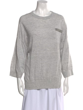 Brunello Cucinelli Linen Crew Neck Sweatshirt