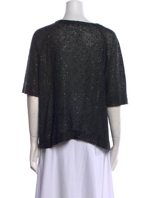 Brunello Cucinelli Linen Bateau Neckline T-Shirt