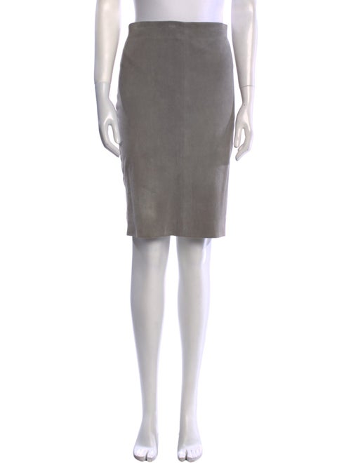 Brunello Cucinelli Leather Knee-Length Skirt