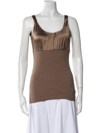Brunello Cucinelli Silk Scoop Neck Top