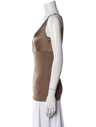 Brunello Cucinelli Silk Scoop Neck Top