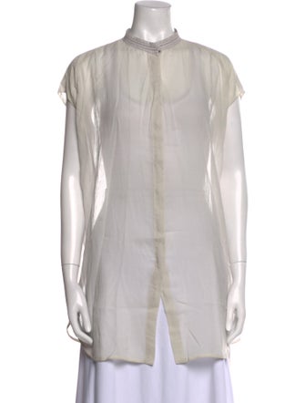 Brunello Cucinelli Mock Neck Short Sleeve Tunic