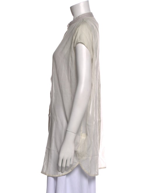 Brunello Cucinelli Mock Neck Short Sleeve Tunic