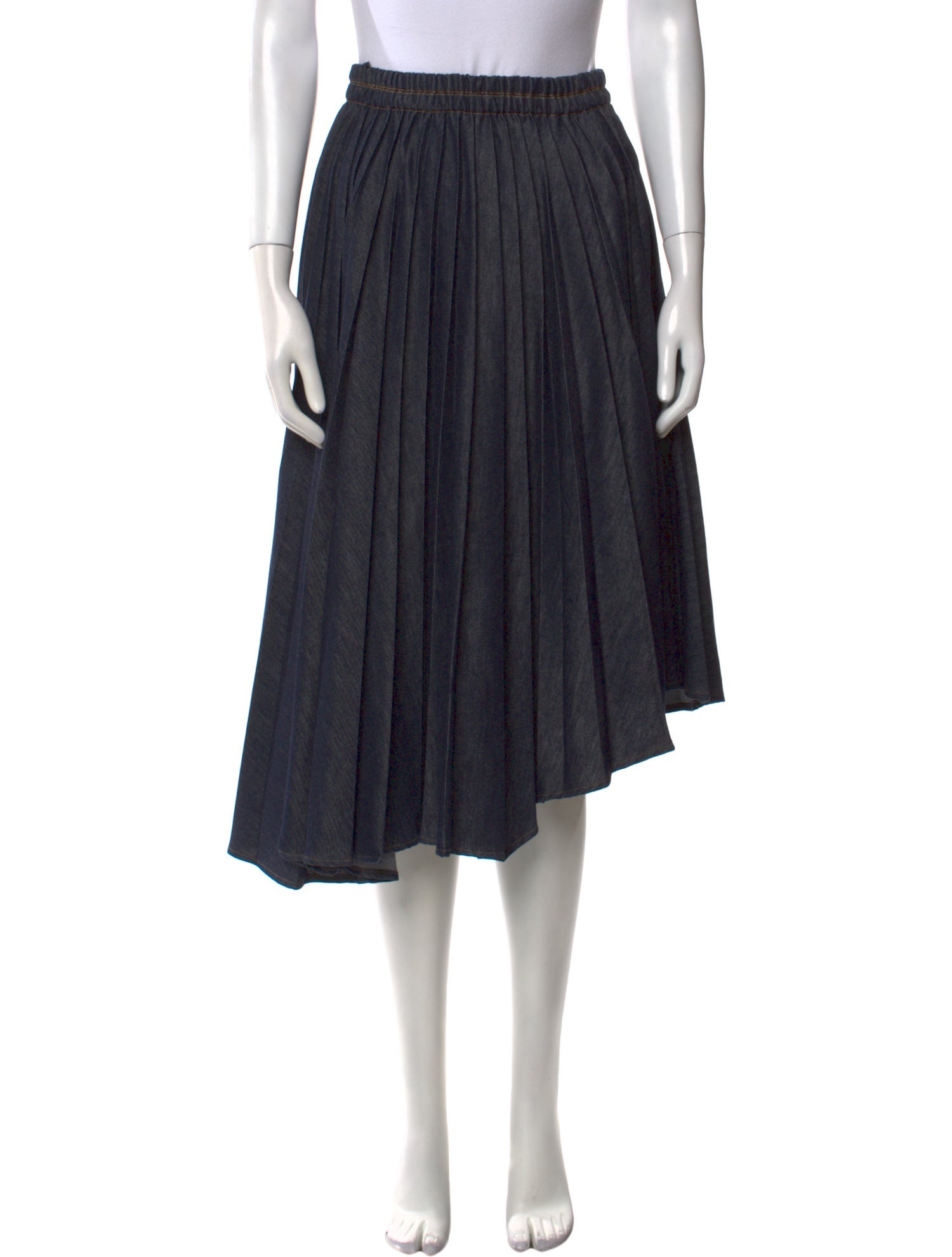 Brunello Cucinelli Pleated Accents Midi Length Skirt