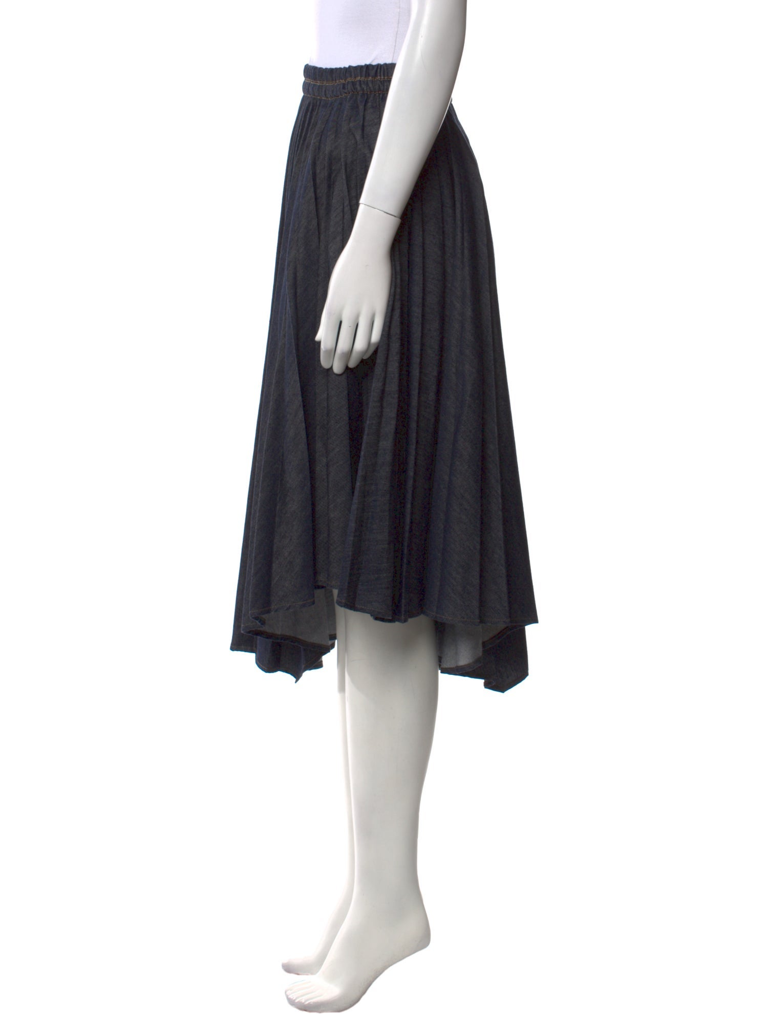 Brunello Cucinelli Pleated Accents Midi Length Skirt