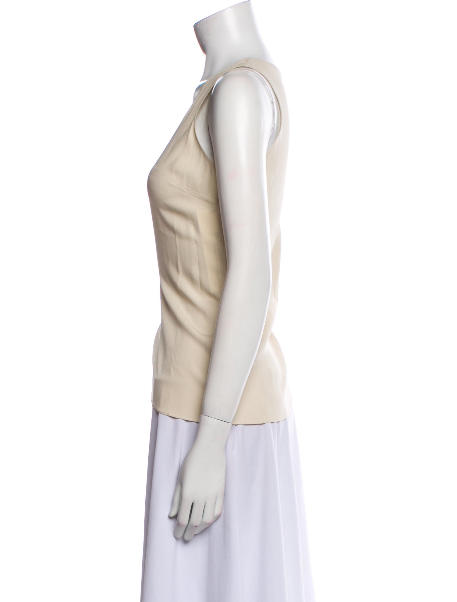 Brunello Cucinelli Silk Scoop Neck Top