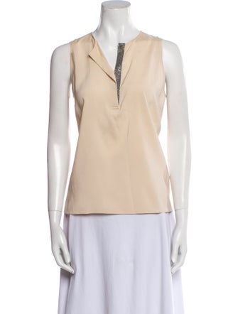 Brunello Cucinelli V-Neck Sleeveless Top