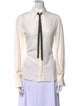 Brunello Cucinelli Silk Long Sleeve Button-Up Top