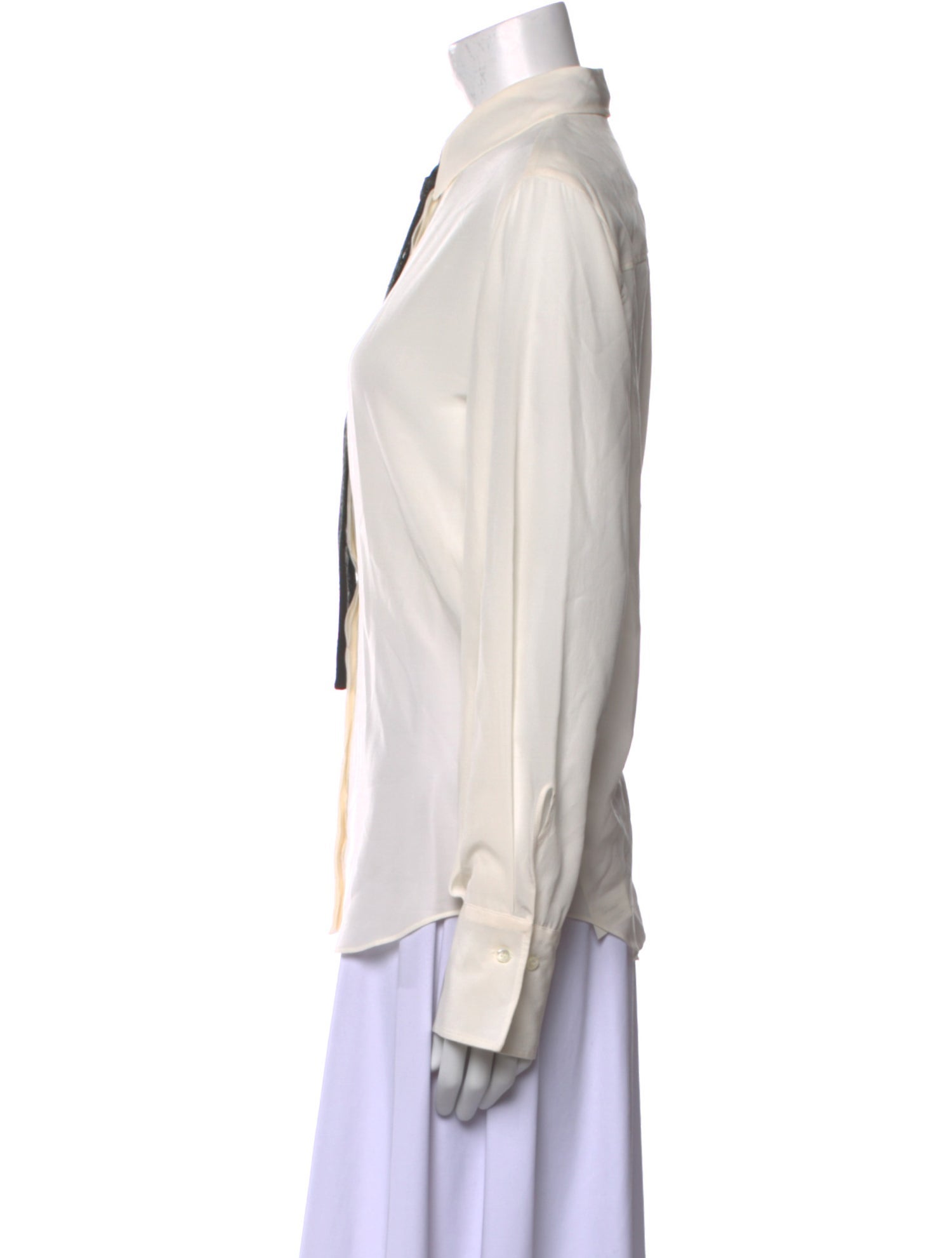 Brunello Cucinelli Silk Long Sleeve Button-Up Top