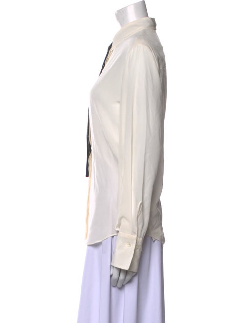 Brunello Cucinelli Silk Long Sleeve Button-Up Top