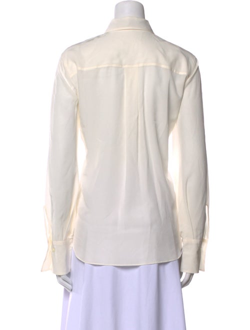 Brunello Cucinelli Silk Long Sleeve Button-Up Top