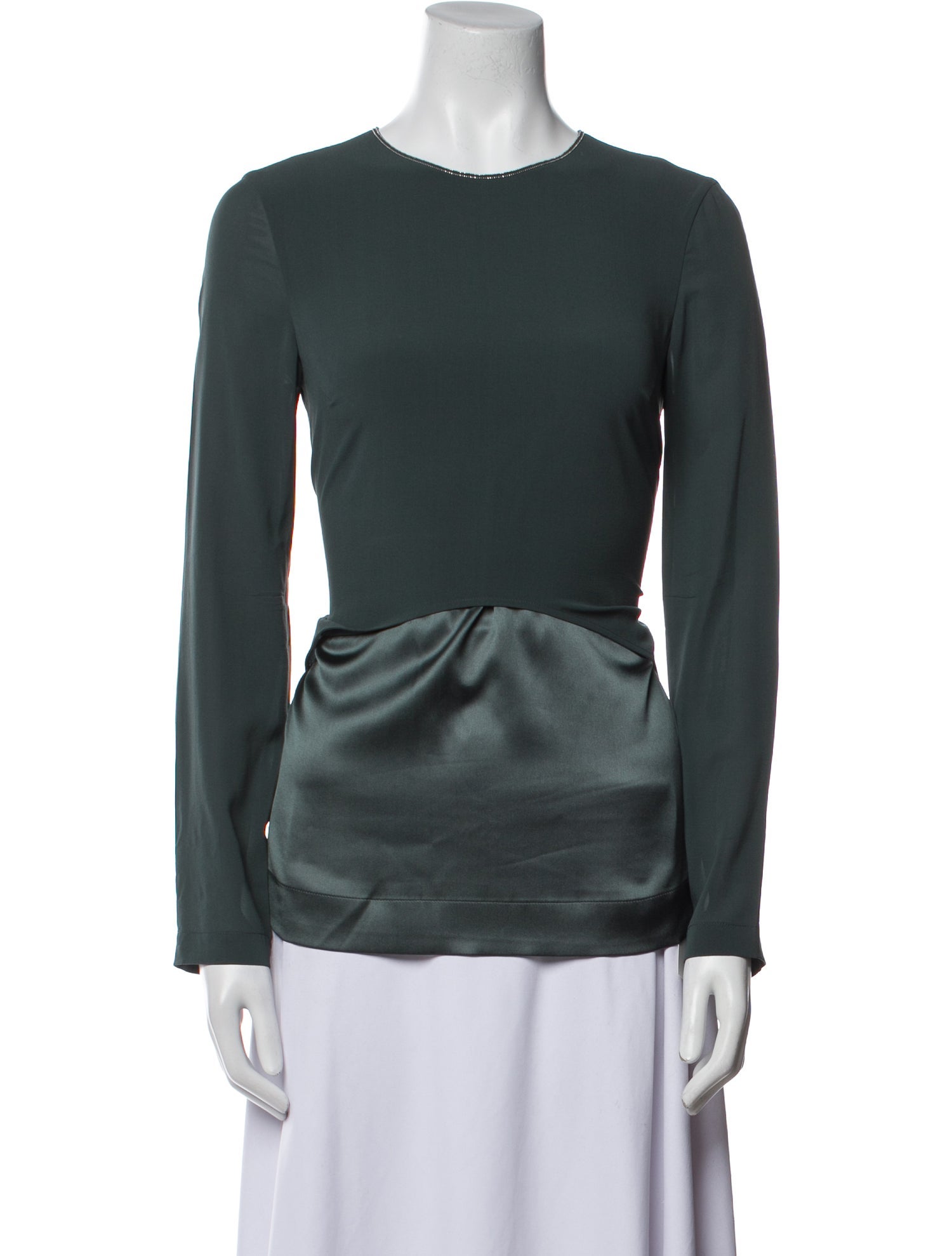 Brunello Cucinelli Silk Crew Neck Top