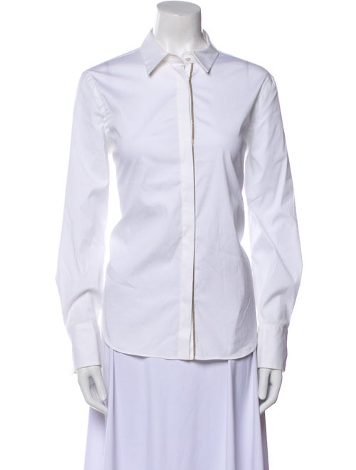 Brunello Cucinelli Long Sleeve Button-Up Top