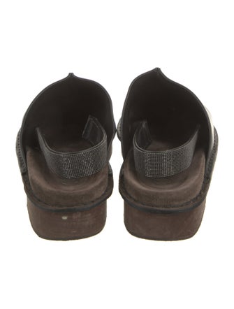 Brunello Cucinelli Monili Leather Slingback Flats