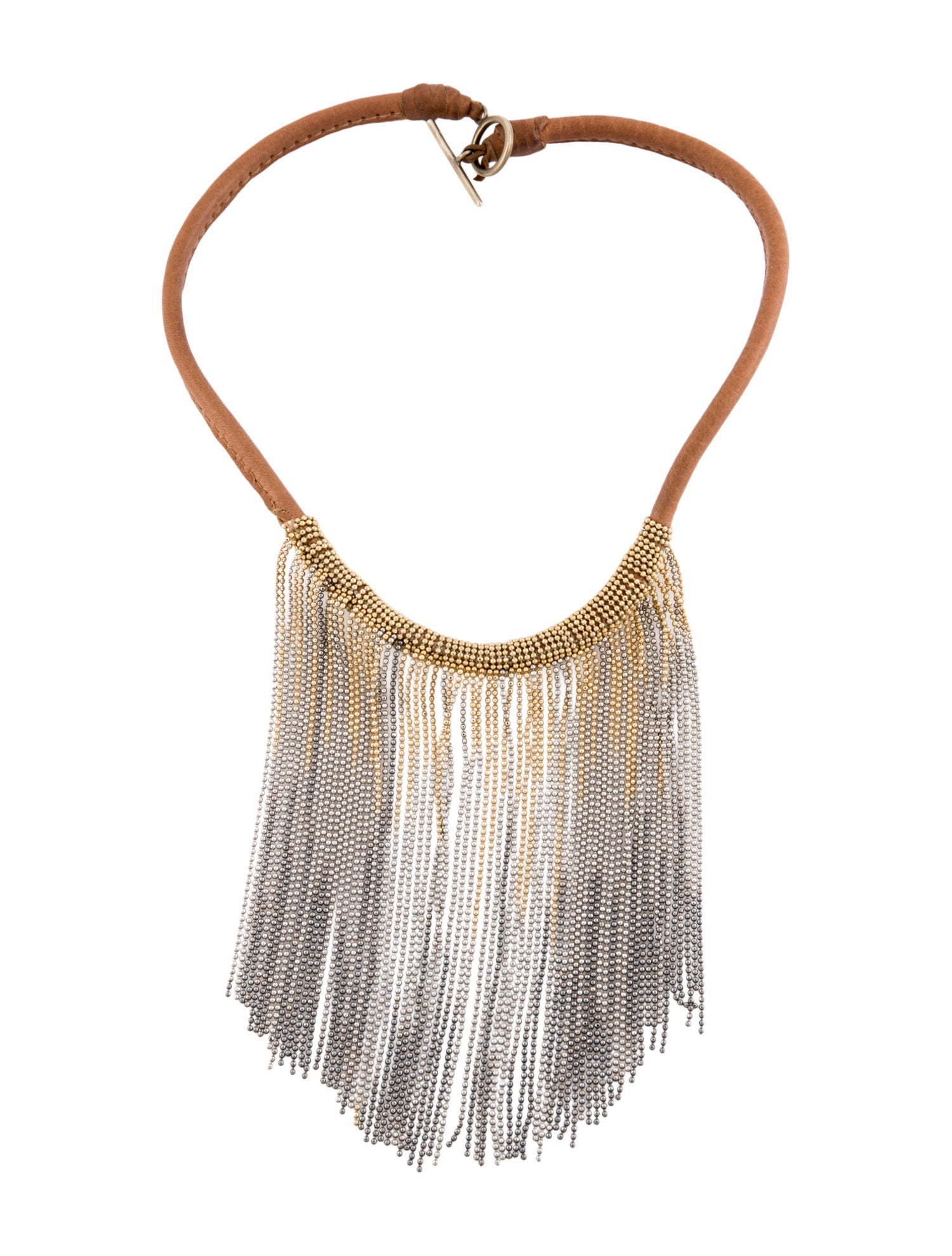 Brunello Cucinelli Leather & Bead Collar Necklace