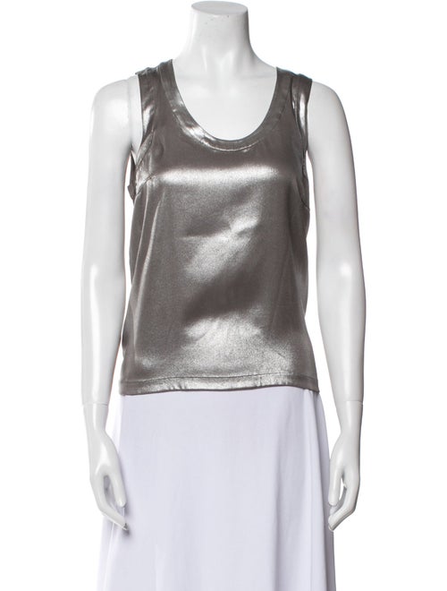 Brunello Cucinelli Silk Scoop Neck Top