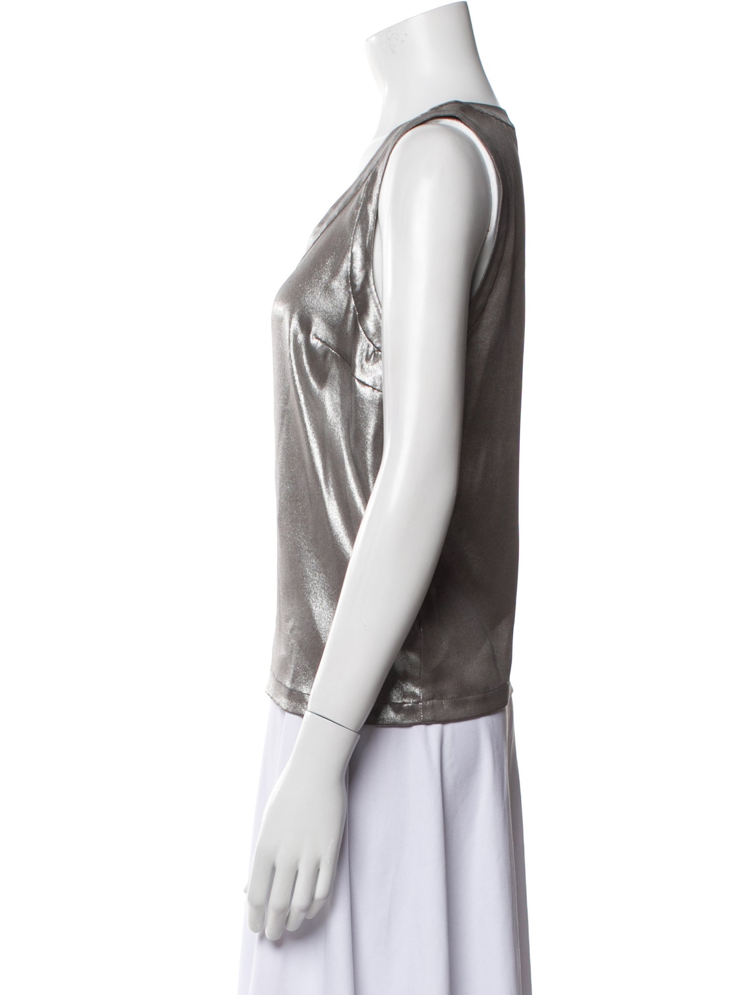 Brunello Cucinelli Silk Scoop Neck Top