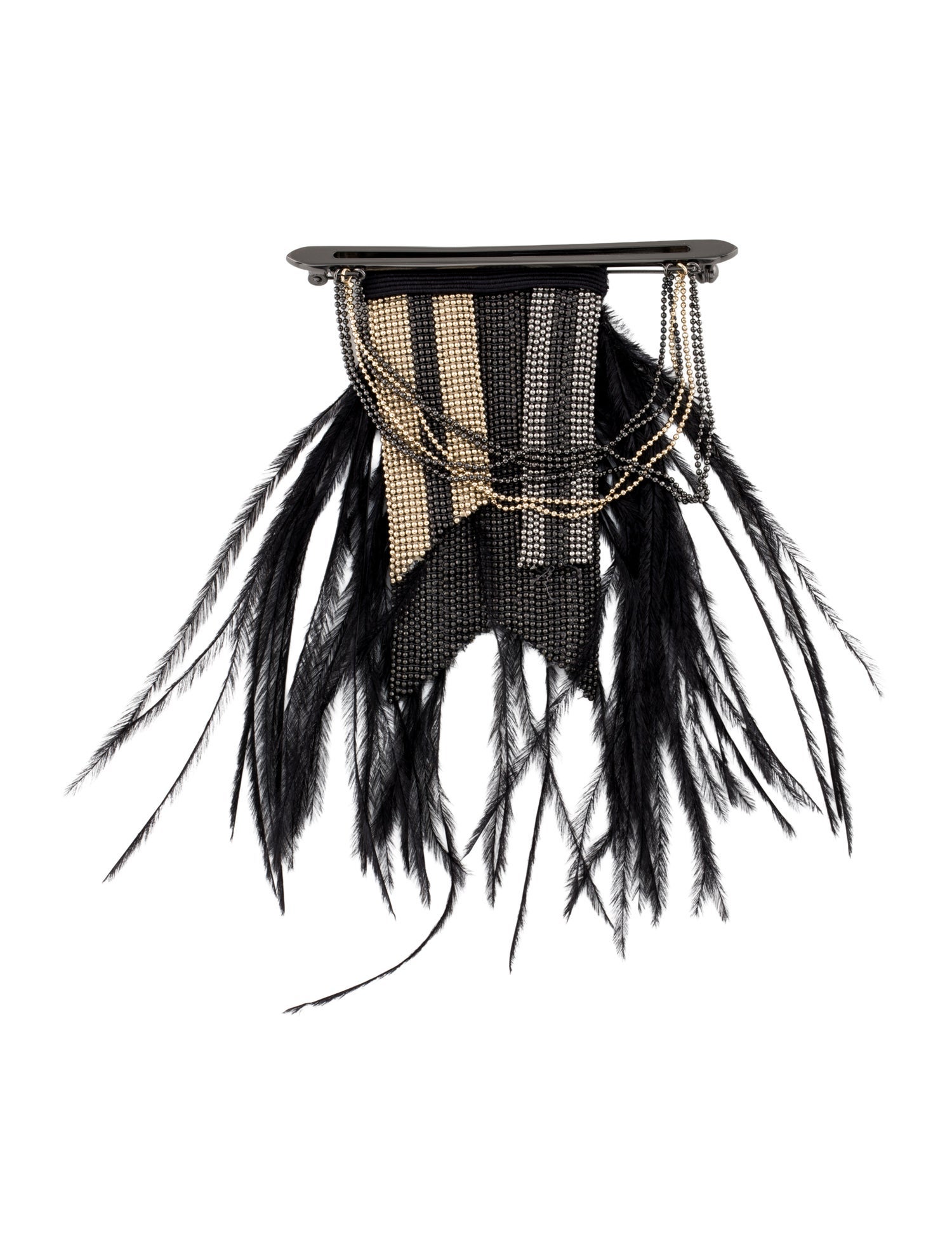 Brunello Cucinelli Feather Beaded Pin Brooch