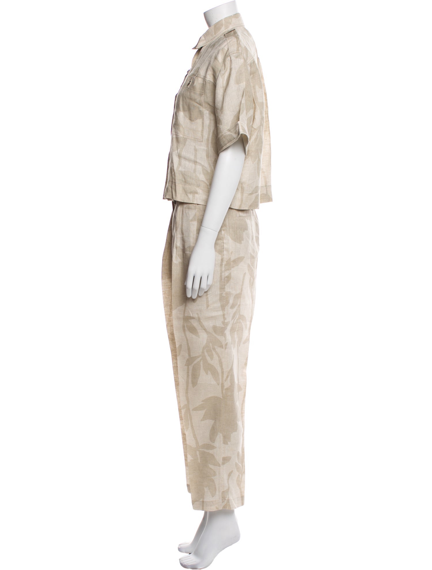 Brunello Cucinelli Linen Printed Pant Set