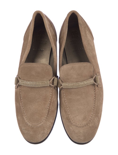 Brunello Cucinelli Suede Beaded Accents Loafers