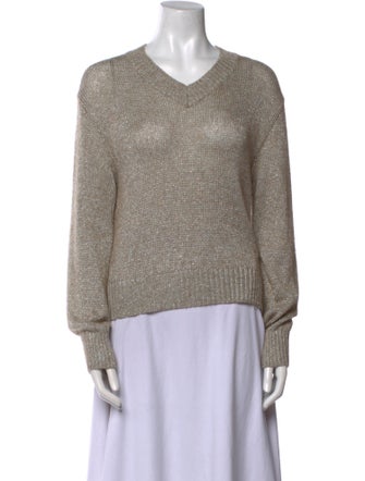 Brunello Cucinelli V-Neck Long Sleeve Sweatshirt